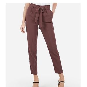 Express size 4 paper bag pants, burgundy